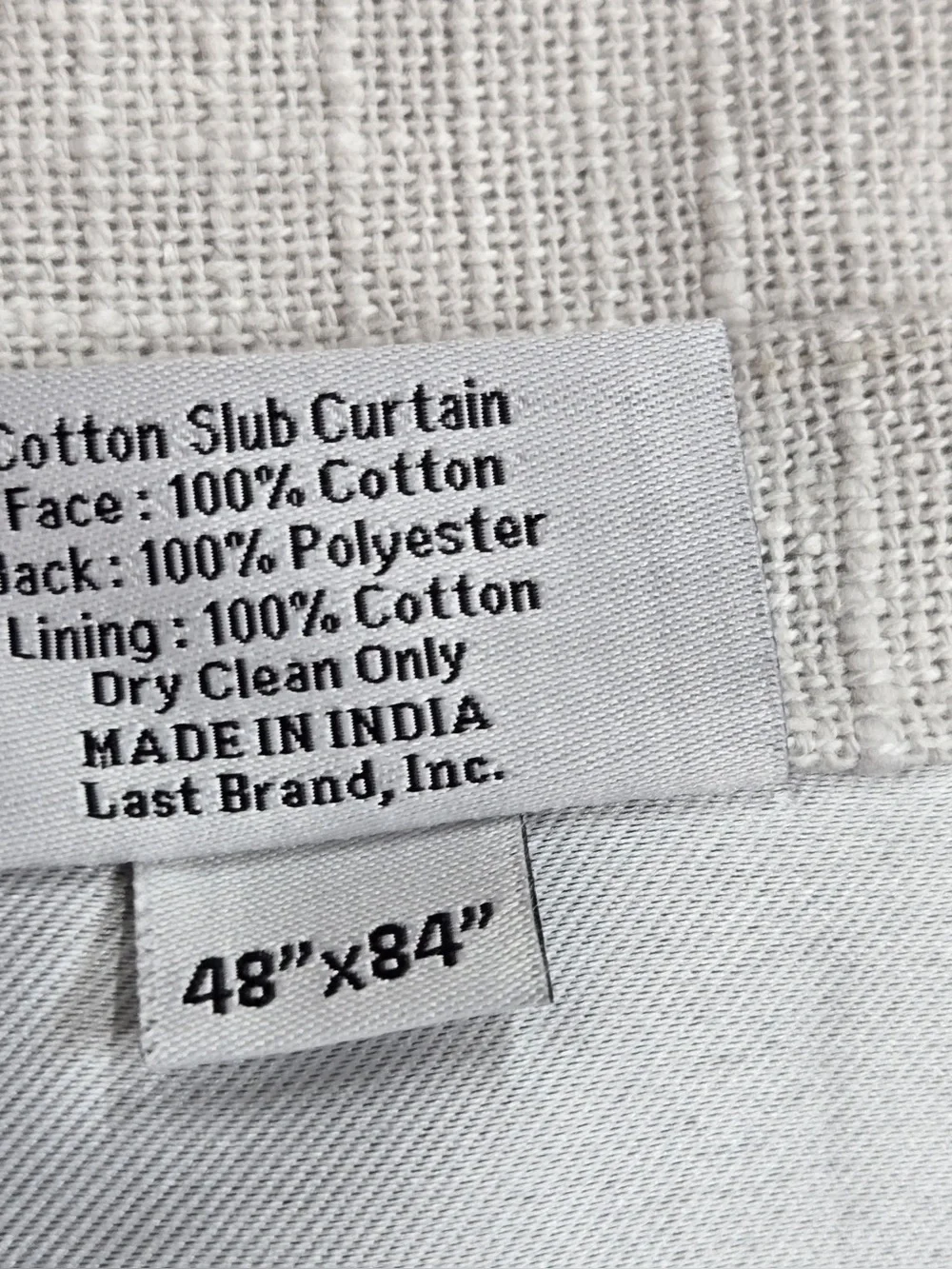QUINCE Set Of 2 48x84 Cotton Slub Blackout Curtains Cloud 0842